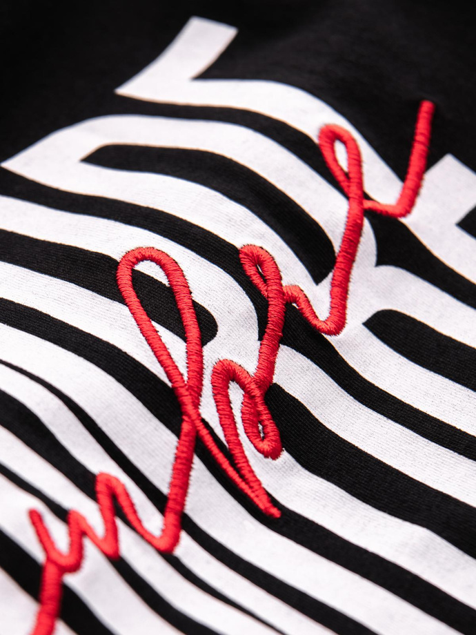 Vyriški medvilniniai marškinėliai su dvigubu logotipu - juodi V2 OM-TSPT-0210