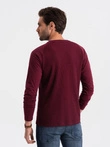 Men's longsleeve with "waffle" texture - maroon V6 OM-LSCL-0109