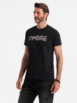 Men's cotton t-shirt with double printed logo - black V2 OM-TSPT-0211