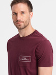 Tricou cu buzunare din bumbac Ombre Streetstyle pentru bărbați - maro V3 OM-TSCT-0108