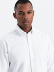 Men's classic cotton oxford REGULAR shirt - white V1 OM-SHOS-0114