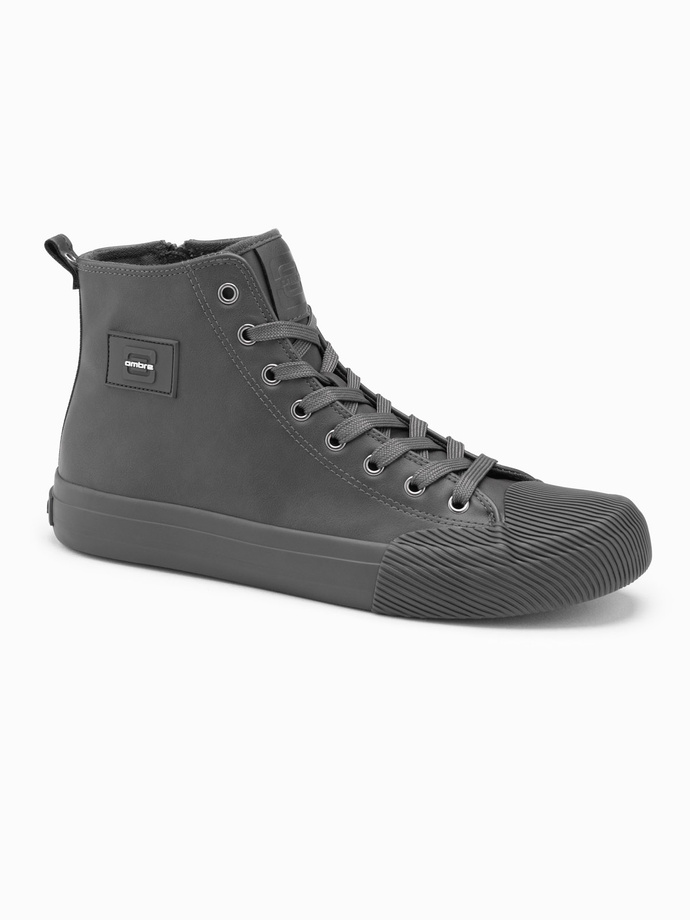 Adidași bărbătești cu vârf decorativ - gri V2 OM-FOTH-0157