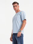 Vyriški LOOSE FIT marškinėliai su kišenėmis - mėlyni V4 OM-TSCT-0171 