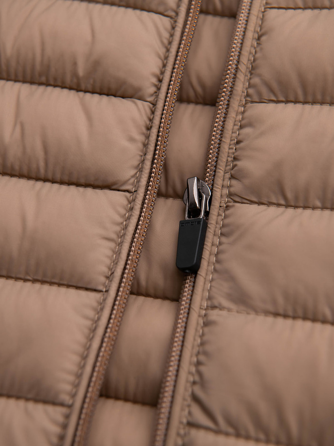 Men's satin-finish bomber jacket with contrasting ribbed cuffs - black V1 OM-JALP-22FW-007