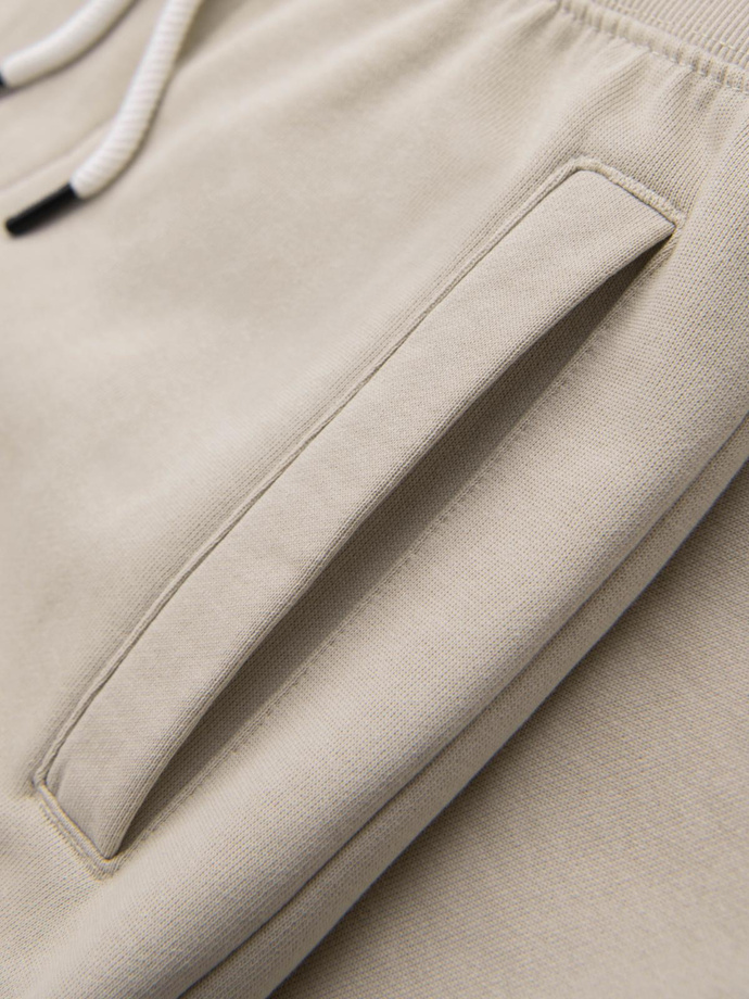 Vyriškos sportinės kelnės be pamušalo - šviesiai smėlio spalvos V1 OM-PABS-0206