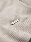 Men's buttonless polo shirt with classic weave - light grey V3 OM-POSS-0159