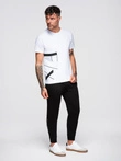 Pantaloni de trening bărbătești din tricot structurat - grafit V5 OM-PASK-0211