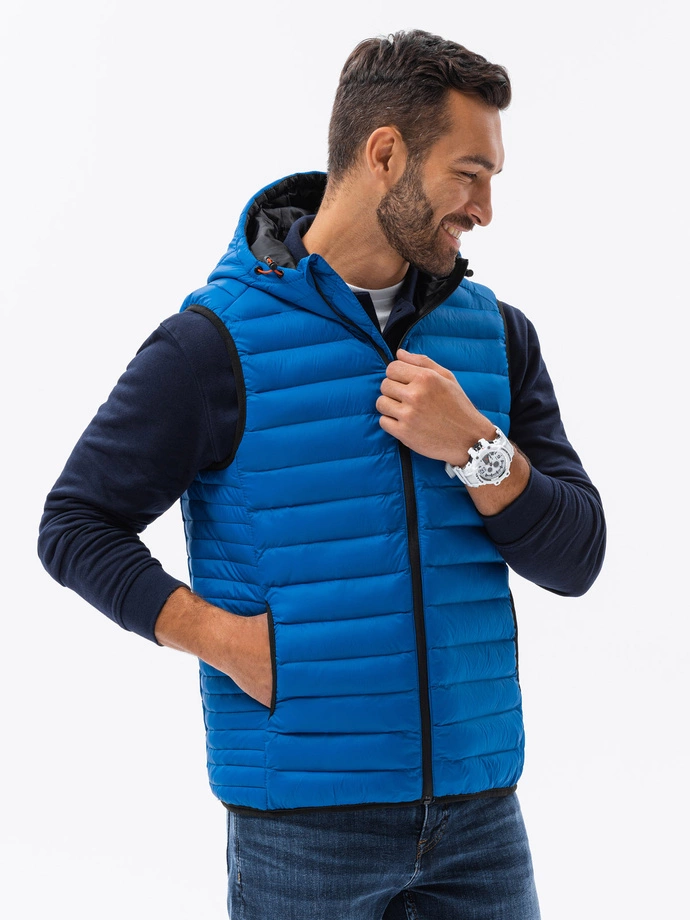 Men's quilted vest - blue V53