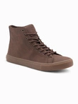 Men's ankle sneakers with rubber sole - brown V4 OM-FOTH-0187