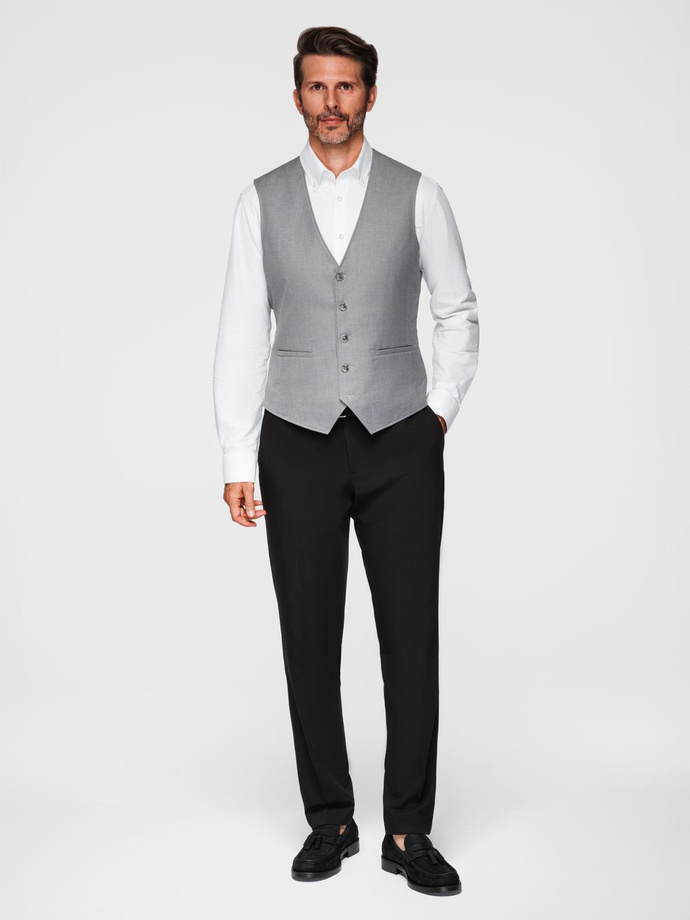 Vyriška prigludusi liemenė su marmurinėmis sagomis - pilka V3 OM-BLZV-0112