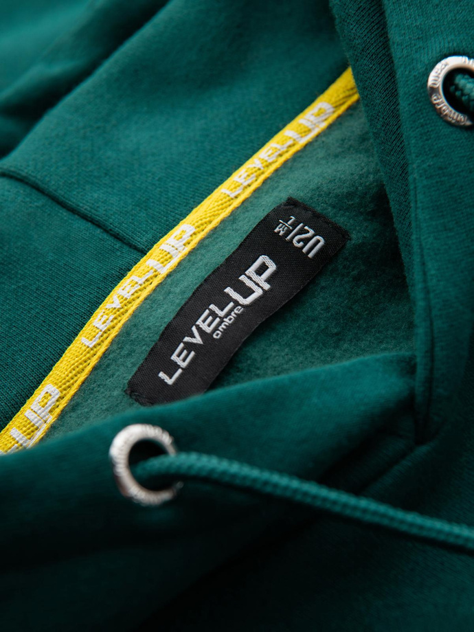 Unisex sweatshirt with pockets and hood - dark green V17 OU-SNBC-0105