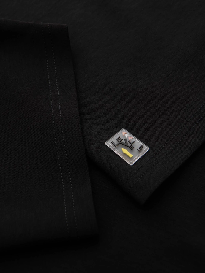 Pánské tričko COMFORT FIT s raglánovými rukávy - černé V2 OM-TSCT-0240