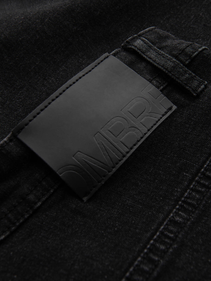 Pánske džínsové šortky s ohrnutými nohavicami - čierne V4 OM-SRDS-0134