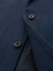 Elegantiška vyriška SLIM FIT striukė su rajono audiniu - tamsiai mėlyna V3 OM-BLZB-0135