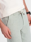 Men's knit shorts in linen and cotton - light green V2 OM-SRCS-0130