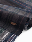 Men's Scottish check scarf with tassels - black-gray V1 OM-ACSF-0113