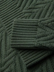 Men's knit sweater with zigzag weave - faded green V2 OM-SWSW-0147