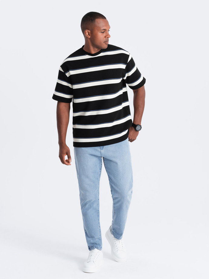 Pantaloni din denim CARROT FIT pentru bărbați cu frecare subtilă - albastru deschis V2 OM-PADP-0162