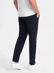 Vyriškos elegantiškos chino kelnės SLIM FIT - tamsiai mėlynos V3 OM-PACP-0191