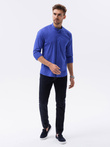 Men's elegant shirt with long sleeves - blue K307