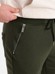 Pantaloni de trening jogger pentru bărbați - olive V1 OM-PASK-22FW-004