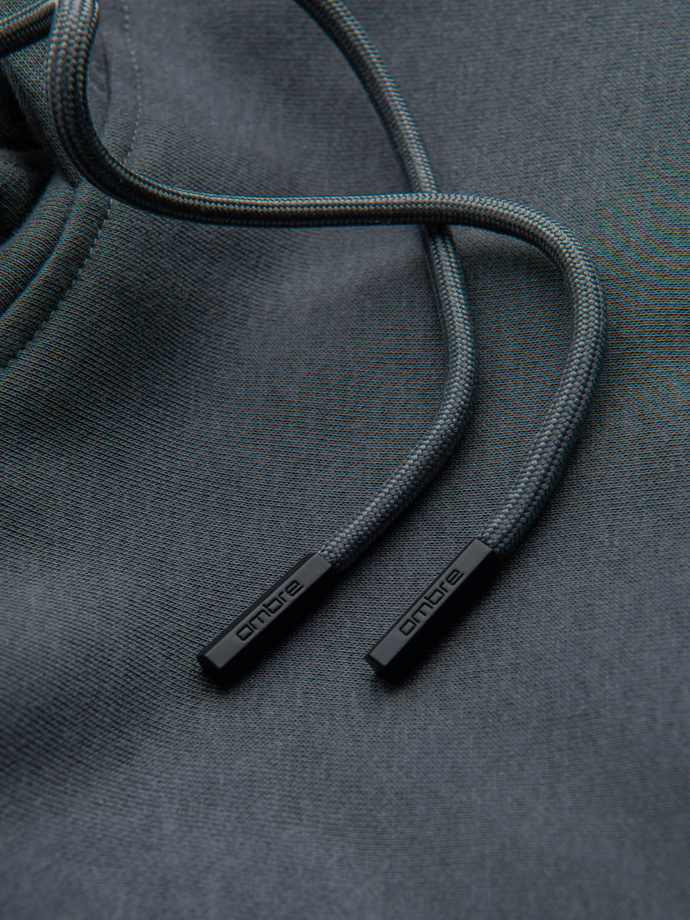 BASIC vyriškas medvilninis megztinis su gobtuvu - grafito spalvos V11 OM-SSBN-0161