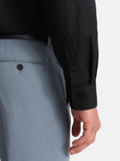 Cămașă bărbătească din bumbac cu buzunar REGULAR FIT - negru V1 OM-SHCS-0147