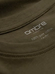 Men's BASIC longsleeve with round neckline - dark olive V7 OM-LSBL-0106