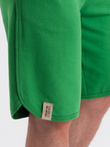 Men's rounded leg sweat shorts - green V4 OM-SRSK-0105