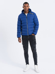 Men's winter quilted jacket - indigo C451