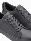 Încălțăminte sport casual monocoloră pentru bărbați din materiale combinate - gri V5 OM-FOCS-0105