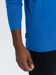 Men's BASIC longsleeve with round neckline - blue V9 OM-LSBL-0106