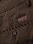 Men's REGULAR FIT chino pants with fine texture - brown V3 OM-PACP-0184