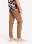 Pantaloni chino pentru bărbați cu talie decorativă - maro V4 OM-PACP-0118