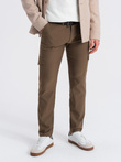 Pantaloni bărbătești REGULAR din stofă cu buzunare cargo - verde oliv V2 OM-PACG-0178