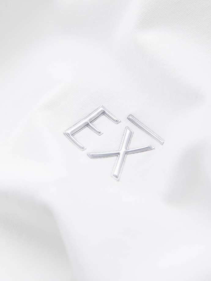 Men's SLIM FIT t-shirt with elastane and print - white V2 OM-TSBC-0222 