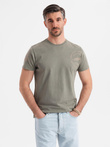 Men's military-style printed cotton T-shirt - light olive V2 OM-TSWT-0202