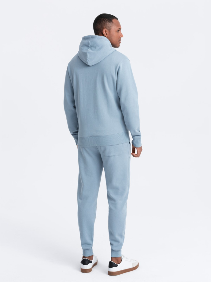 Men's sweatshirt set unbuttoned sweatshirt + jogger pants - blue V7 Z82