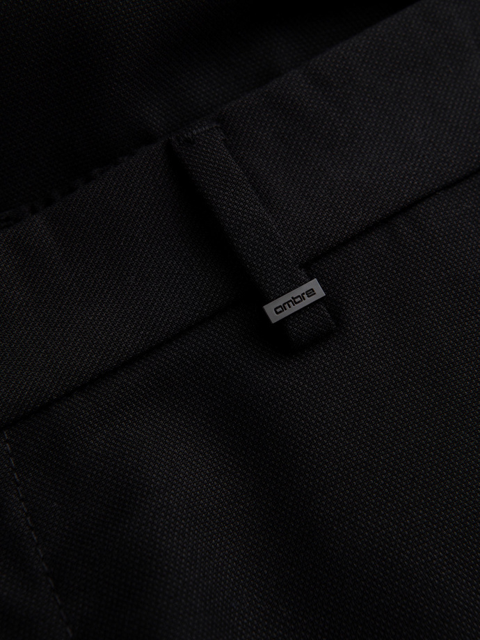 Vyriškos REGULAR FIT chino kelnės su elastine juosta - juodos V4 OM-PACP-0157