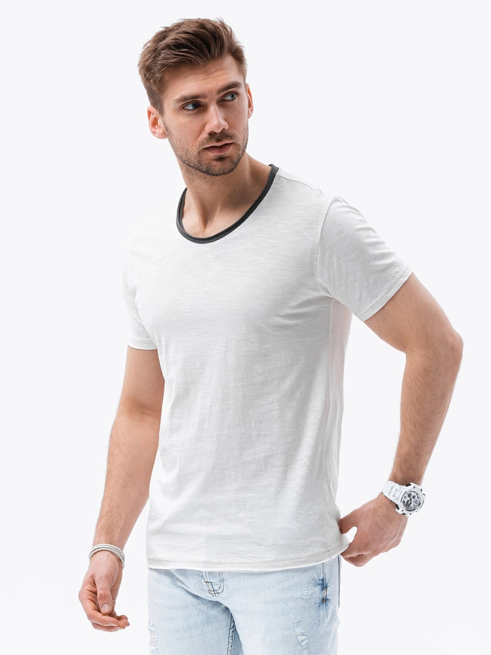 Men's printed t-shirt - ecru S1385