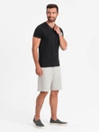 BASIC men's classic cotton T-shirt with a crew neckline - black V1 OM-TSBS-0145