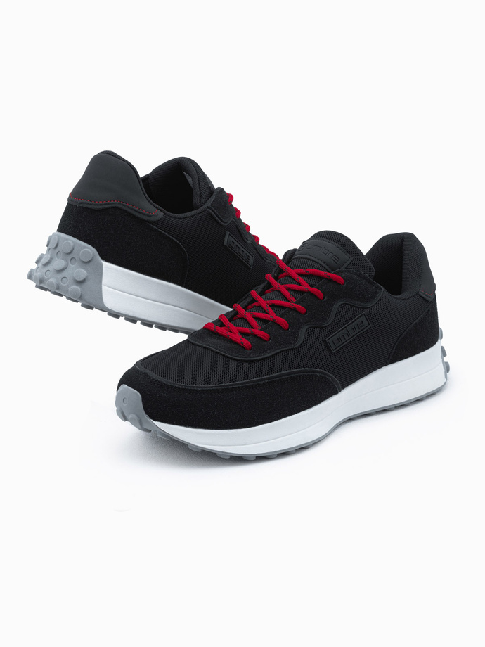 Men's shoes sneakers in combined materials - black V3 OM-FOSL-0110