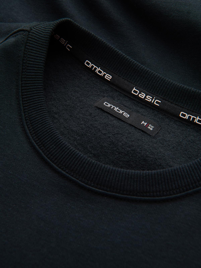 Pánska bavlnená mikina BASIC - čierna V9 OM-SSBN-0159
