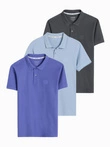 Set of men's pique knit polo shirts 3-pack - mix V20 Z28