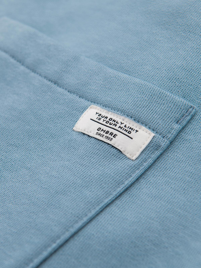 Pantaloni de trening pentru bărbați cu picior neacoperit - albastru deschis V7 OM-PABS-0206