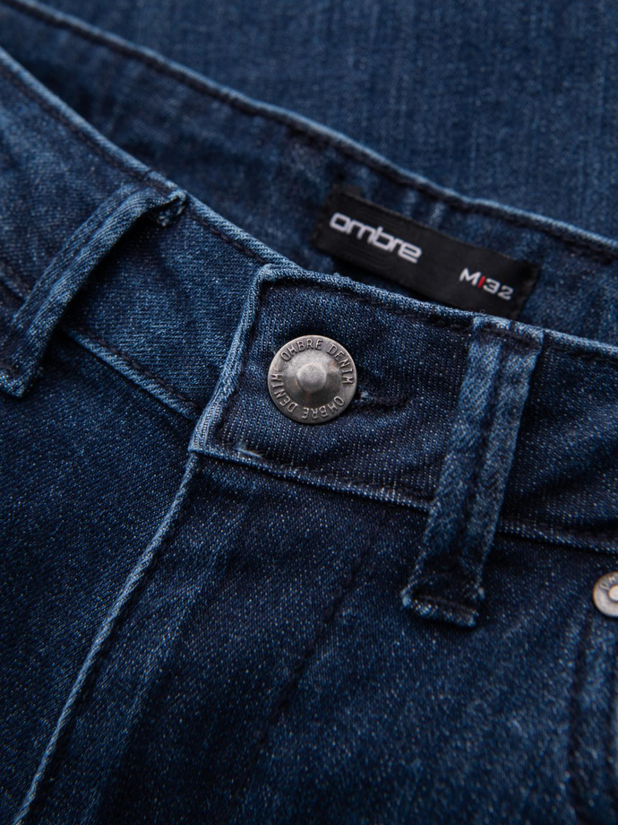 Klasické pánske džínsy SLIM FIT s elastanom - tmavomodré V3 OM-PADP-0216