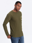 Men's longsleeve with "waffle" structure - olive V3 OM-LSCL-0109