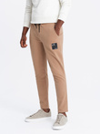 Men's sweatpants with logo - brown V3 OM-PASK-0167