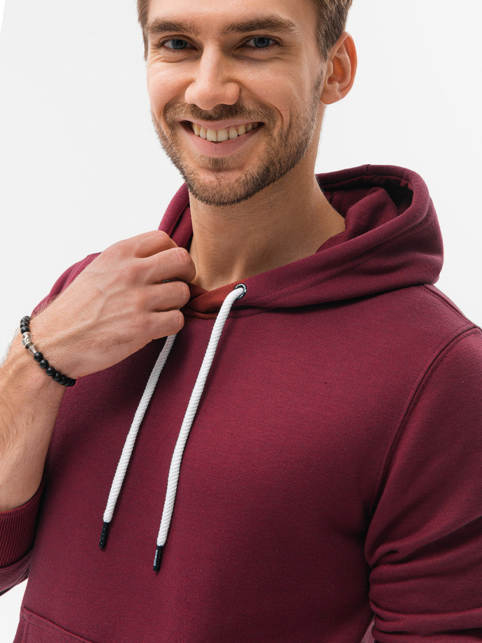 Men's hooded sweatshirt - dark red OM-SSBN-0120