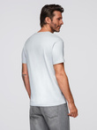 BASIC men's classic cotton tee-shirt with a crew neckline - light grey V23 OM-TSBS-0237